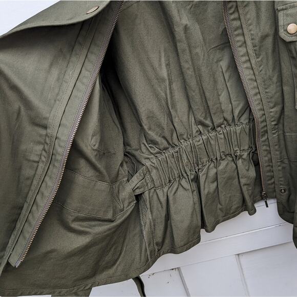 Anthropologie Mare Mare Puff Sleeve Green Utility Jacket, Size S - Picture 5 of 6